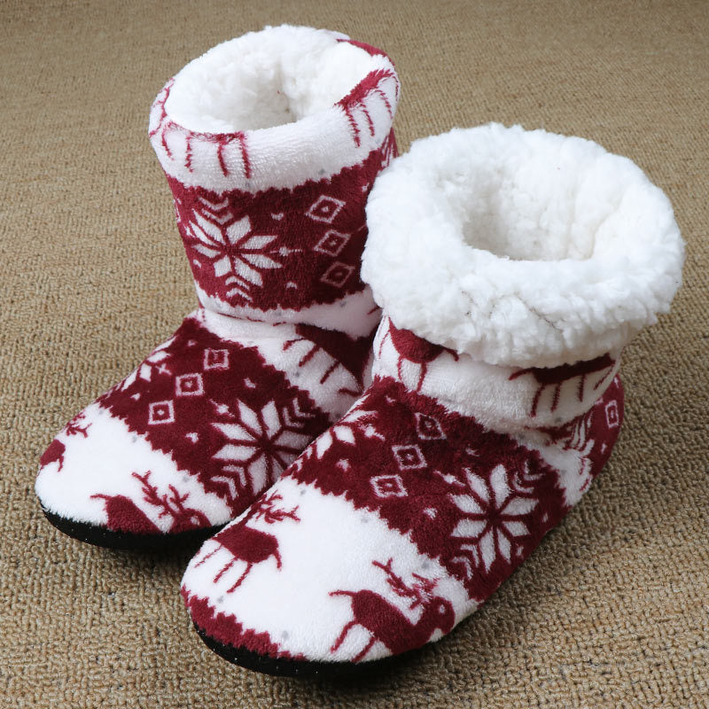Cozy Christmas Elk Slippers