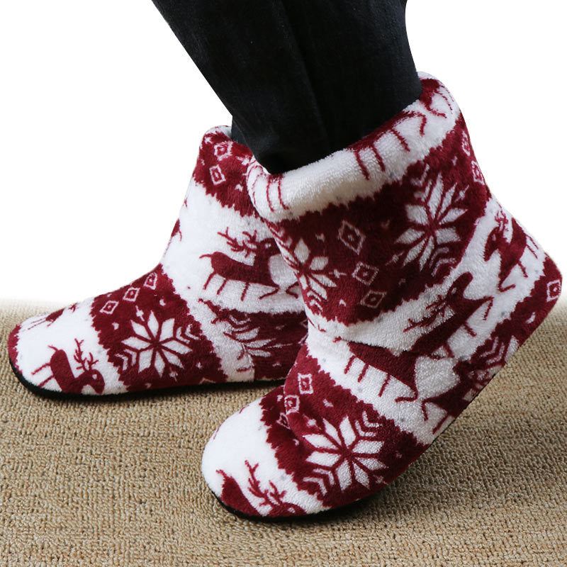 Cozy Christmas Elk Slippers